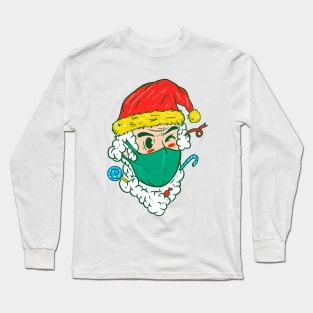 Funny Santa Wearing Mask Long Sleeve T-Shirt